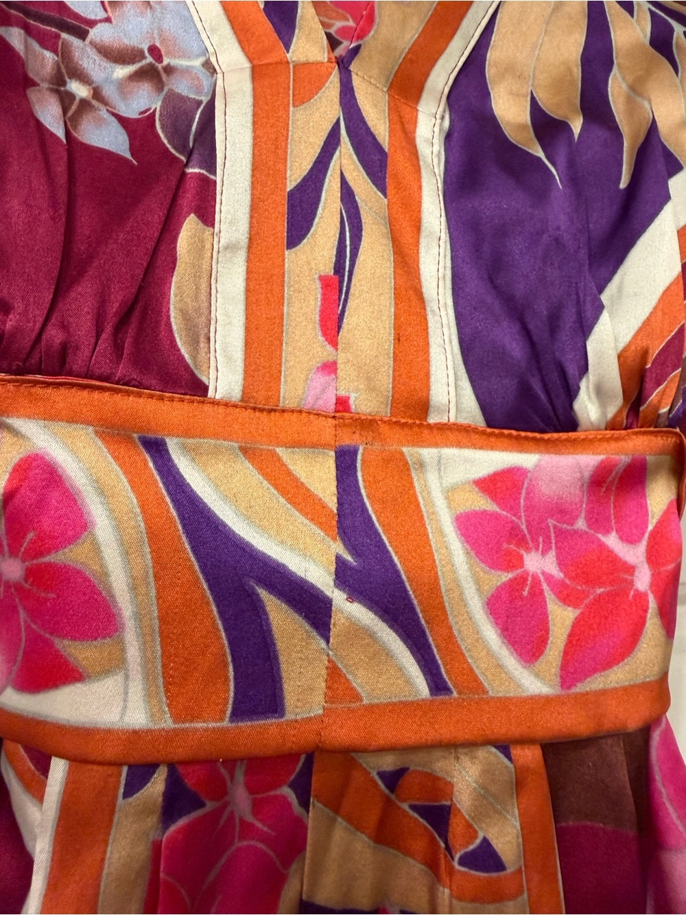 Vintage ECI New York Silk Blend Floral Abstract Print Dress - Picture 3 of 5